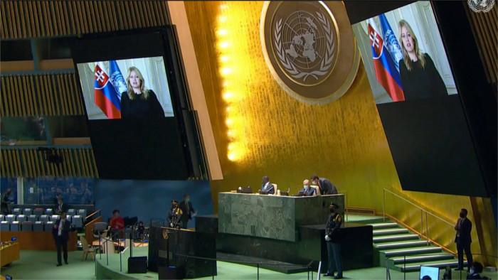 La jefa del Estado eslovaca intervino ante la Asamblea General de la ONU