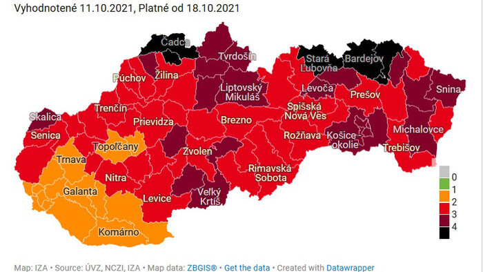Five black districts as of Monday