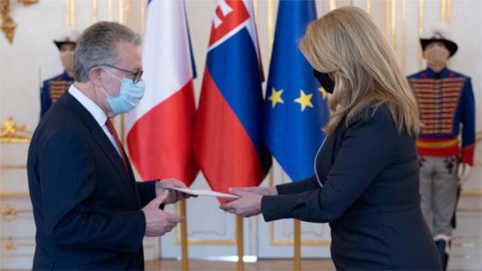 Caputova receives credentials from new French ambassador to Slovakia Le Deunff 