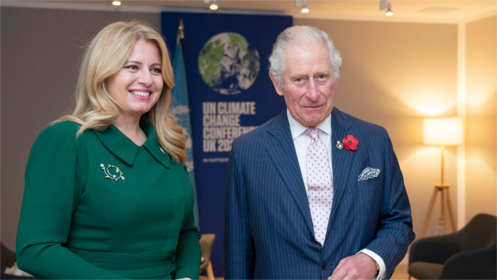 Zuzana Čaputová a discuté avec le prince Charles