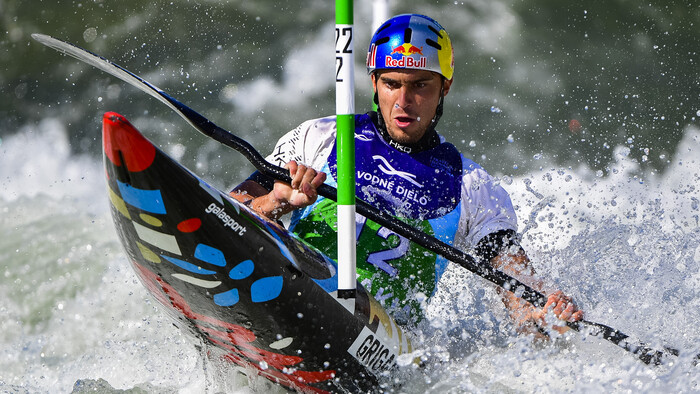 Kajakár Jakub Grigar v príprave