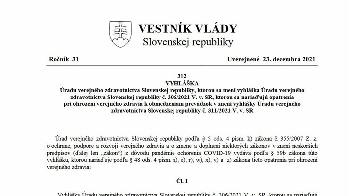 Nová vyhláška ÚVZ