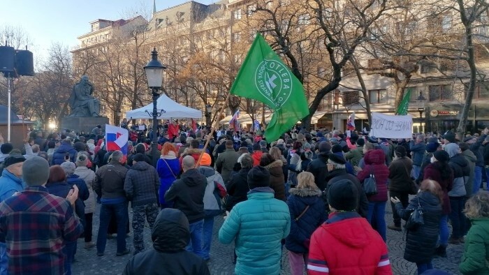 Протест против договора СР с США о сотрудничестве в области обороны