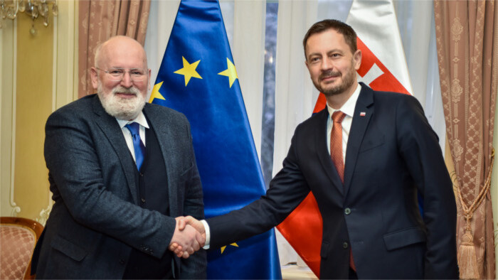 Timmermans se reúne con Budaj, Čaputová y Heger 
