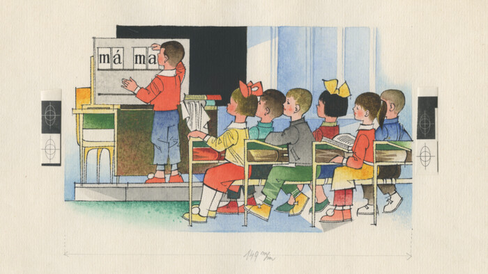TOTO! je galéria vystavuje ilustrácie z ikonického žltého šlabikára
