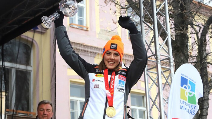 Petra Vlhová oslávila olympijské zlato