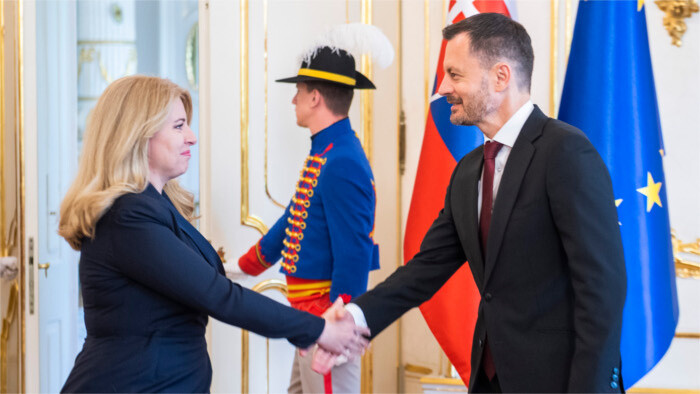 Čaputová se reúne con Heger para debatir la actual crisis desatada en su coalición gubernamental