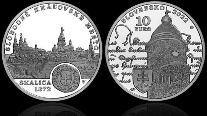 Moneda de colección por el aniversario de la ciudad de Skalica 