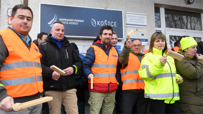 Košice : bus en grève