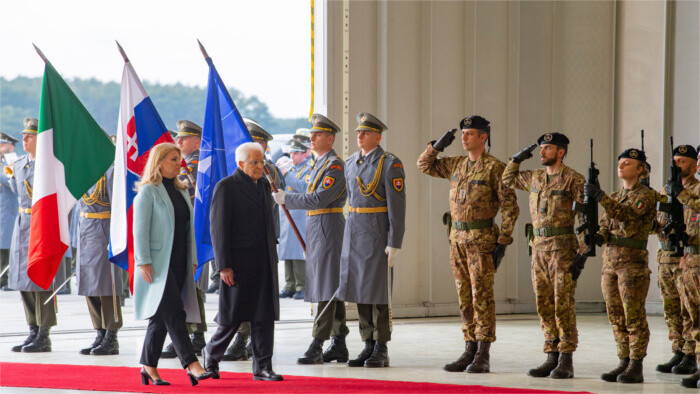El presidente italiano de visita oficial en Eslovaquia