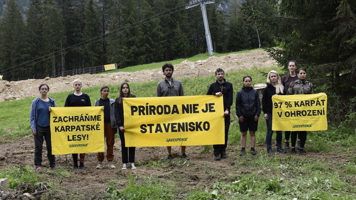 Greenpeace protests for higher level of forest protection in Demanovska Valley