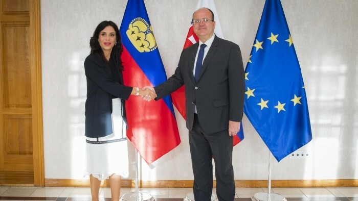Außenminister Wlachovský empfing Amtskollegin Hasler aus Liechtenstein