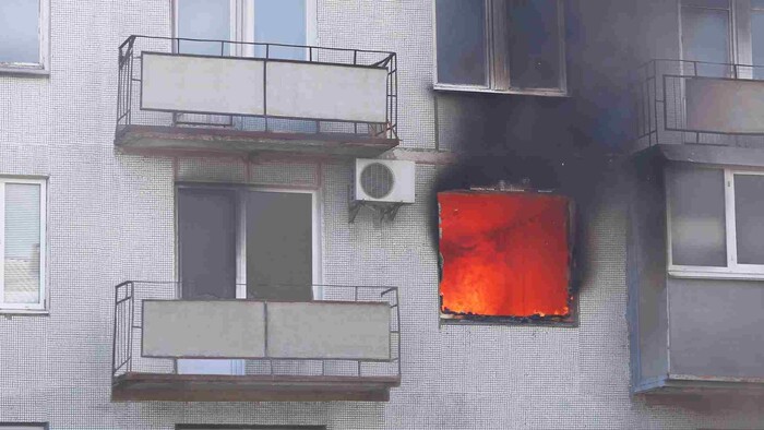 Požiar bytovky v Detve