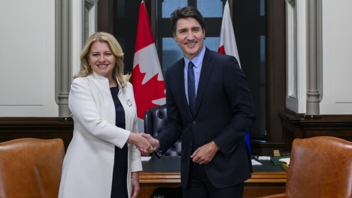 Präsidentin Čaputová traf den kanadischen Ministerpräsidenten Trudeau