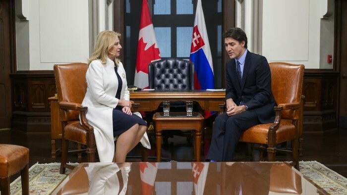 Zuzana Čaputová reçue par le Premier ministre canadien 