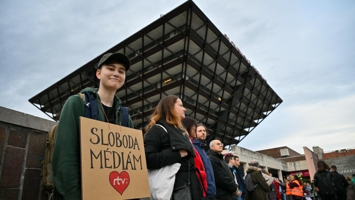 Protest zur Unterstützung von RTVS 