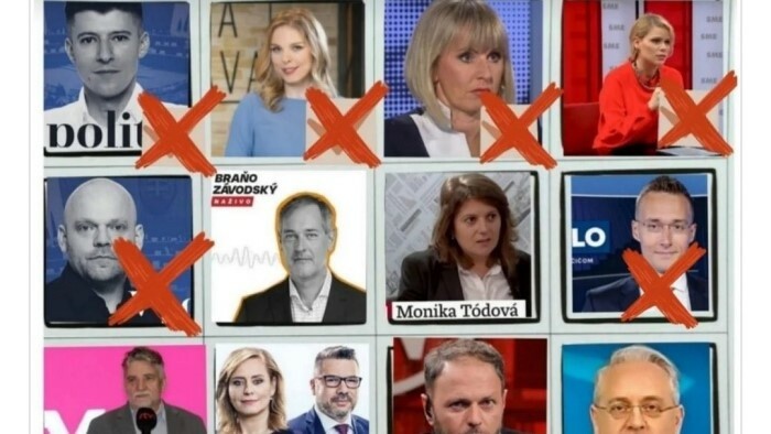 En las redes sociales del partido gubernamental Smer-SSD aparece una foto de periodistas que deben ser apartados de su labor