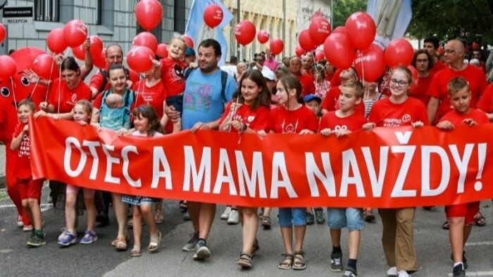 Supporters of "Traditional Family Values" marched in Bratislava