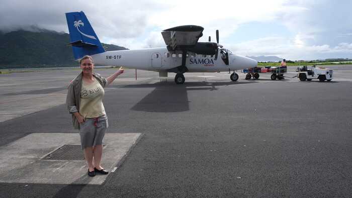 Samoa airways disponuje malymi vrtulovymi lietadlami, s kt preletite sice len par kilometrov, ale ocitnete sa o 24 hod v casovom