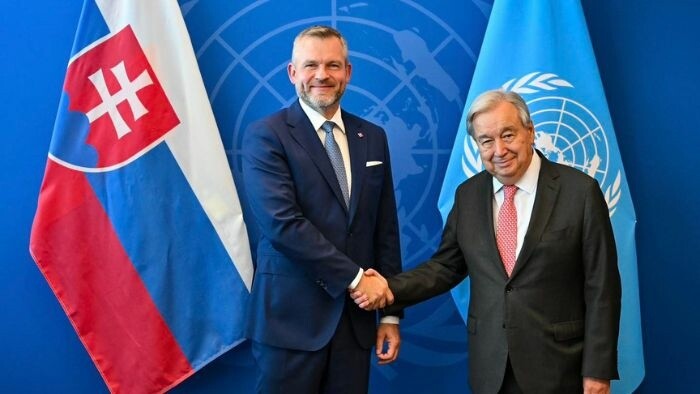 President Pellegrini Meets UN Chief in New York
