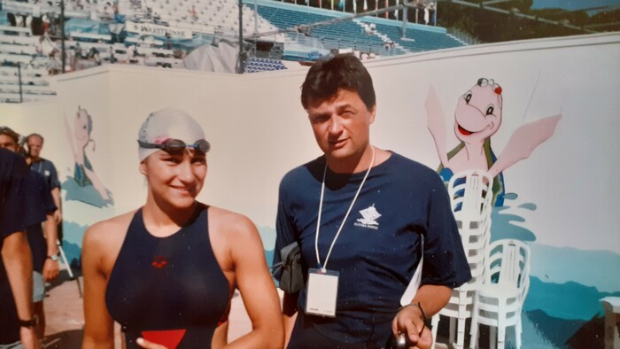 S Martinou Moravcovou na MS 1993 v plávaní v Ríme