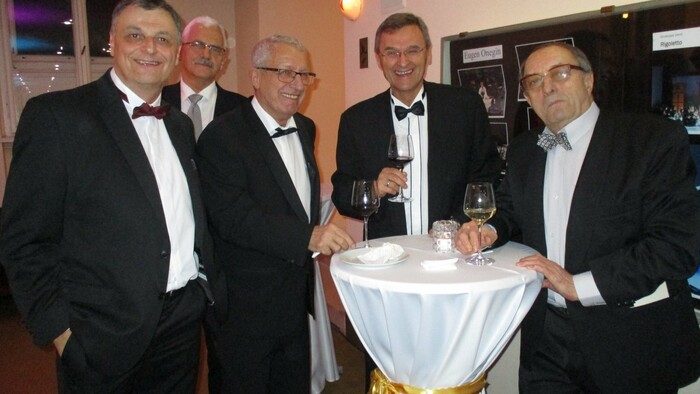 Stano Štefánik, P.Púchy, Dušan Gabáni, Stanislav Pavlík a Ján Lacko pri 60.výročí Slovenskej televízie