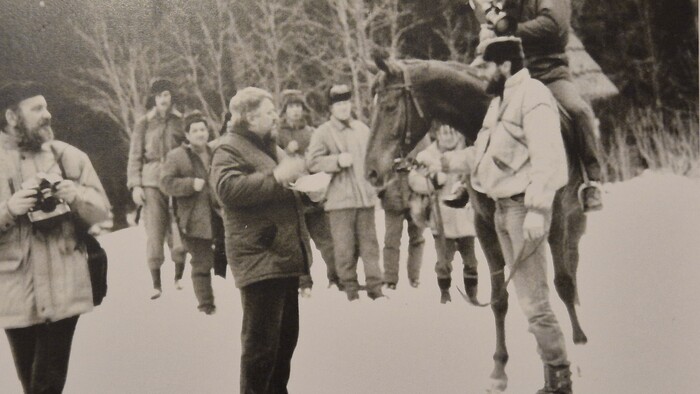 Režisér Petrenko pri nakrúcaní