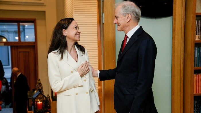 María Corina Machadová v Osle