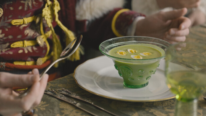 Šťaveľový krém s prepeličím vajíčkom