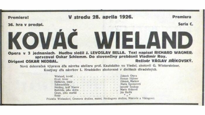 100 rokov od premiéry prvej slovenskej opery