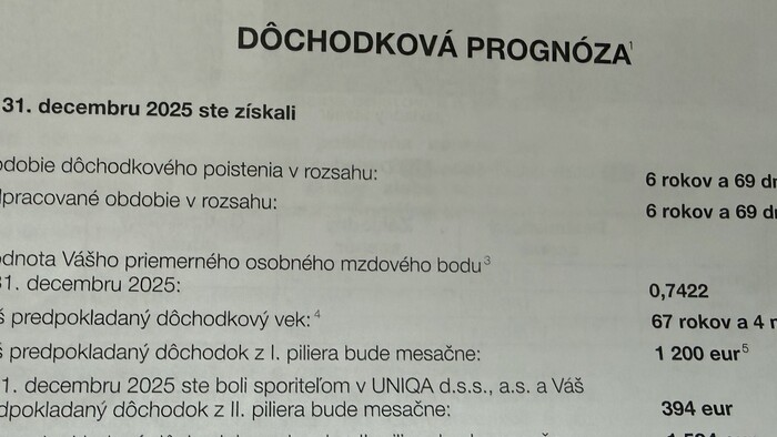 Sociálna poisťovňa rozposiela dôchodkovu prognózu