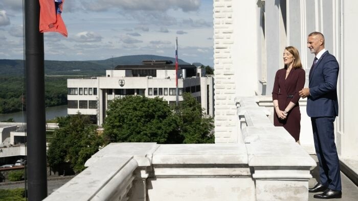 Roberta Metsola en Slovaquie