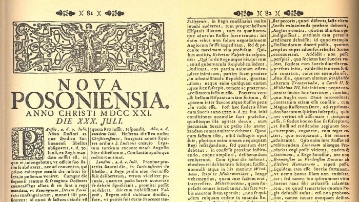 Die Pressburger Zeitung – das erste regelmäßig herausgegebene Periodikum