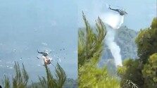 VIDEO: Počas hasenia požiaru v Grécku sa zrazili dva vrtuľníky, jeden explodoval