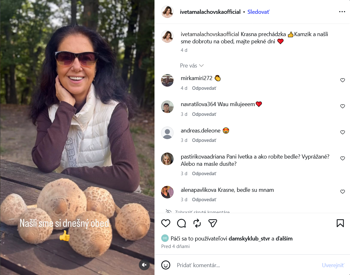 Iveta Malachovská na hubách